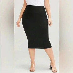 NWT! Classic style black pencil skirt, elastic waist size 10 or medium